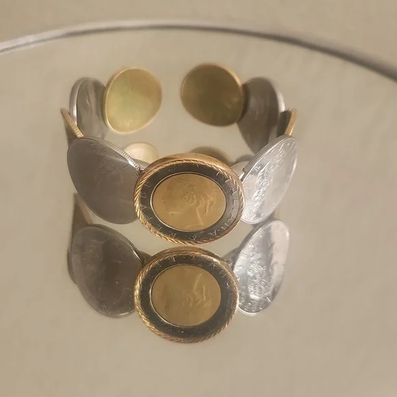 Bracelet Stainless Steel Hinge 925 Bezel Milor Italy - Picture 1 of 7